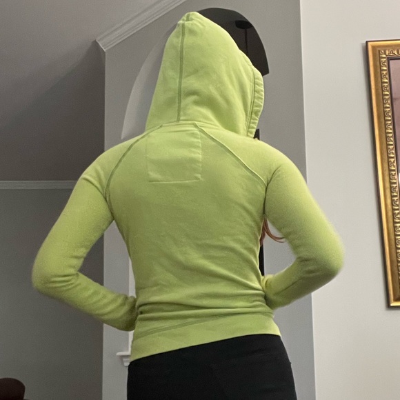 Lime Green Abercrombie Dual Zipper Jacket with Hood - Picture 4 of 6